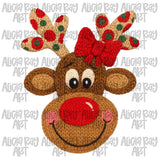 Faux Yarn Girl Rudolph Reindeer