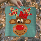 Faux Yarn Girl Rudolph Reindeer