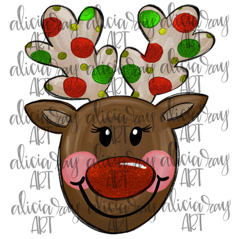 Girl Glittery Reindeer