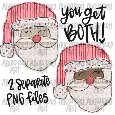 Faux Applique Girl Santa