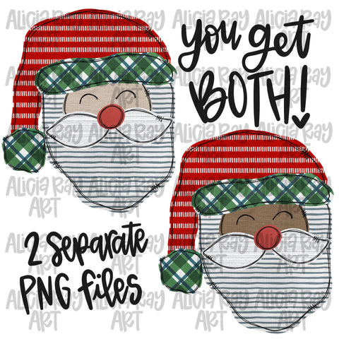 Faux Applique Boy Santa