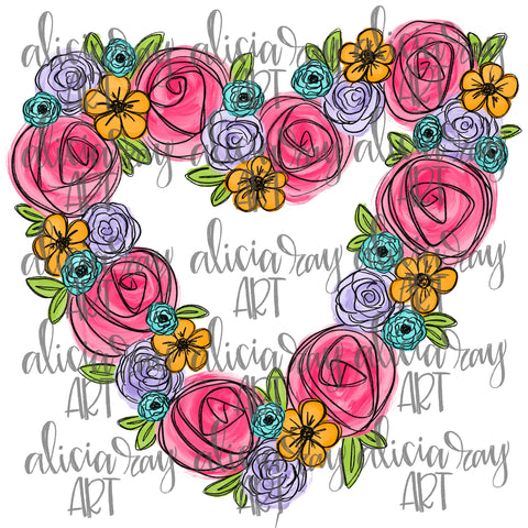 Floral Heart Wreath