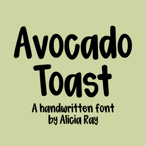 Avocado Toast Handwritten Font