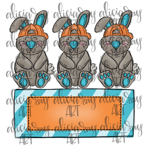 Boy Bunny Trio Name Plate