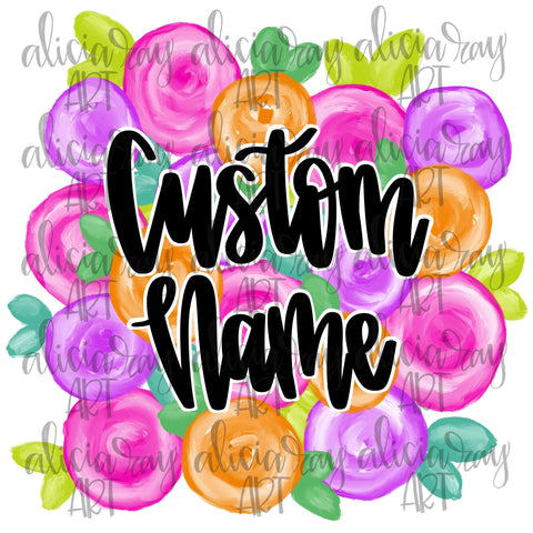 Custom Hand Lettered Name Black Lettering