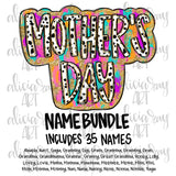 Mother's Day Names Bundle Gold Foil