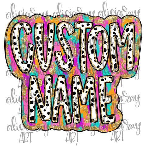 Custom Hand Drawn Name Gold Foil