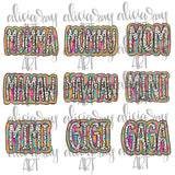 Mother's Day Names Bundle Gold Foil