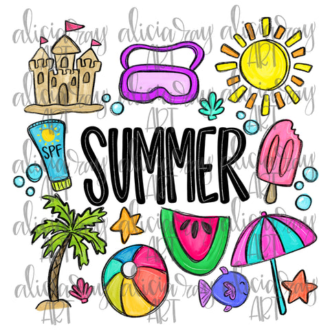 Summer Doodles (Girl Colors)