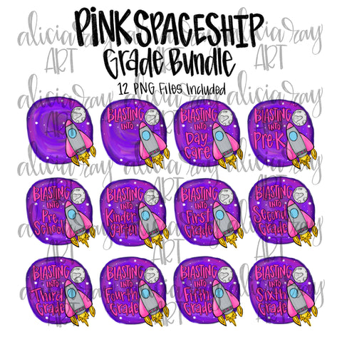 Spaceship Blasting Into Grade Bundle (pink and purple)