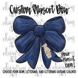 Custom Hand Lettered Mascot Bow