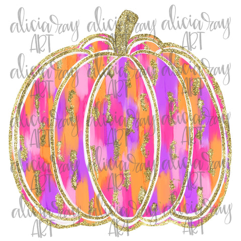 Gold Paint Stroke Pumpkin