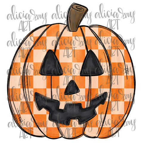 Checkered Jack O Lantern