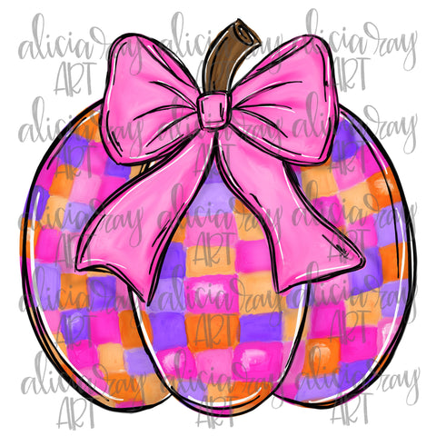 Disco Ball Pumpkin With Bow