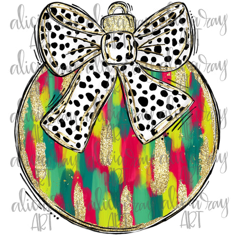 Traditional Brush Stroke Christmas Ornament