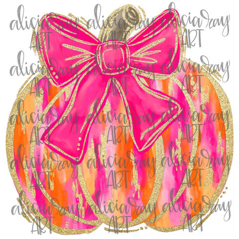Pink And Orange Preppy Pumpkin