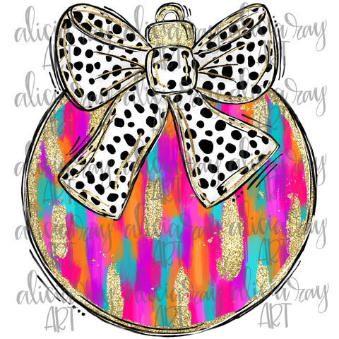 Bright Brush Stroke Christmas Ornament