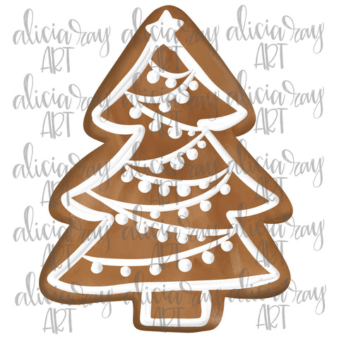 Christmas Tree Gingerbread Cookie