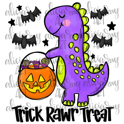 Trick Rawr Treat Purple Dino