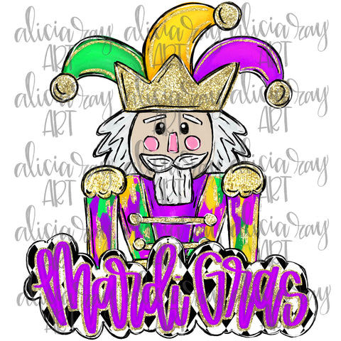 Hand Lettered Mardi Gras Nutcracker Jester