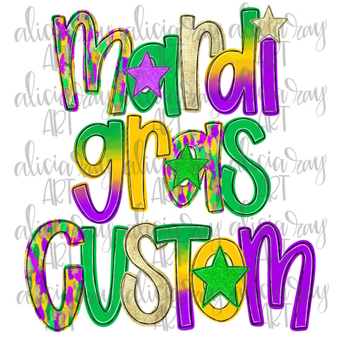 Mardi Gras Custom Lettering