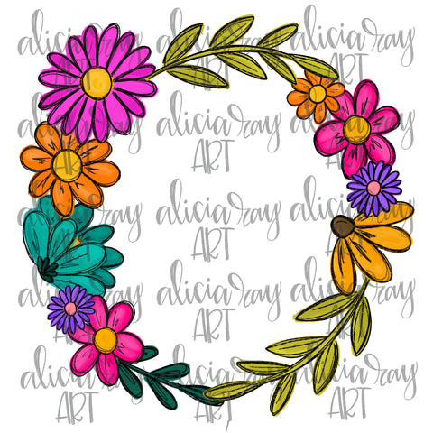 Blank Wildflower Wreath