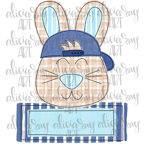 Boy Easter Bunny with Name Plate