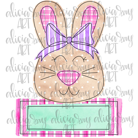 Girl Easter Bunny with Name Plate