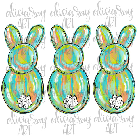 Painted Easter Bunny Trio Boy