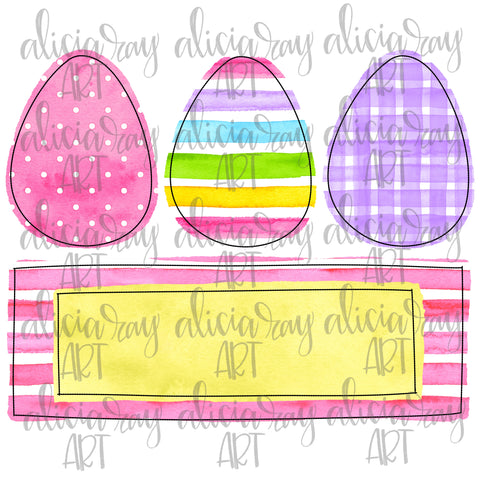 Girl Easter Eggs with Name Plate