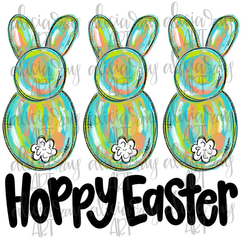Painted Easter Bunny Trio Hoppy Easter Boy