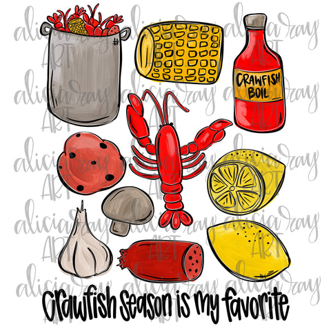 Crawfish Season Is My Favorite Doodles