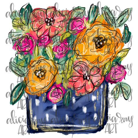 Messy Painted Flower Jar