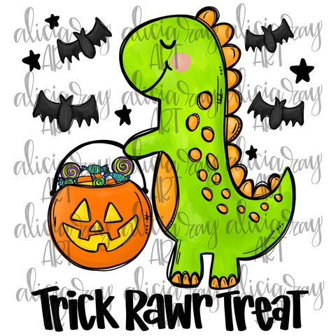 Trick Rawr Treat Green Dino