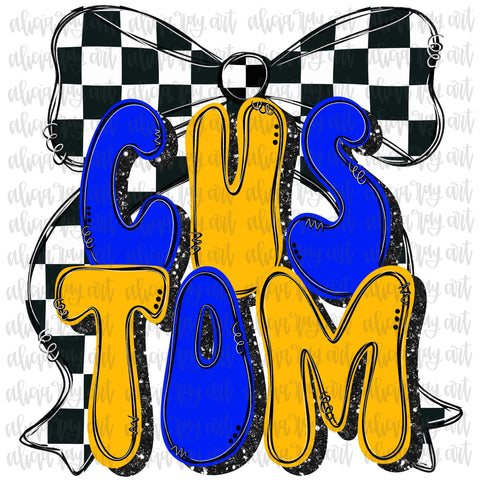 Your School Colors Checkered Custom Mascot