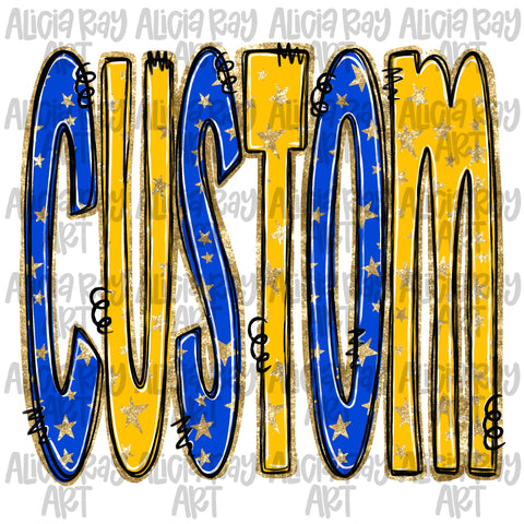 Your School Colors Starry Mascot Custom