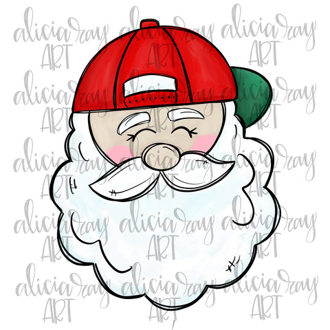 Backwards Hat Santa Claus light skin