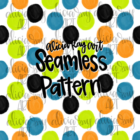 Boy Halloween Polka Dot Seamless Pattern