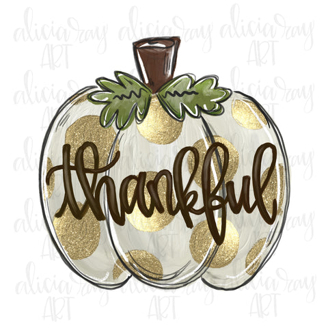 Thankful Gold Pumpkin