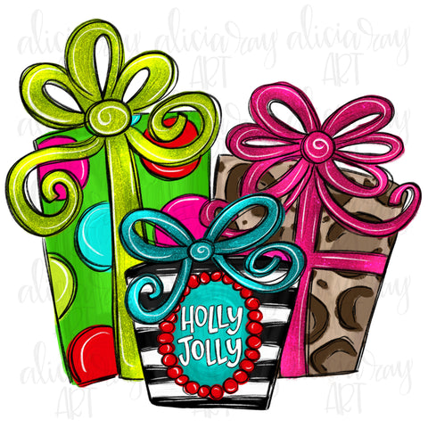 Holly Jolly Whimsical Christmas Presents