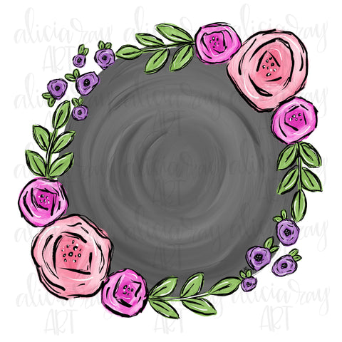 Blank Floral Wreath