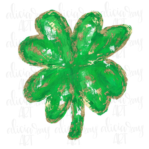 Gold Foil Four Leaf Clover