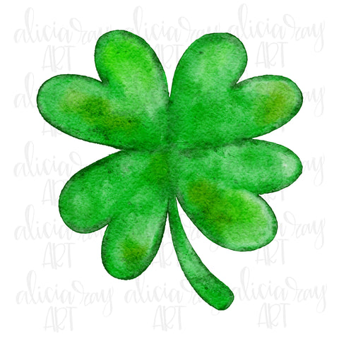 Watercolor Four Leaf Clover