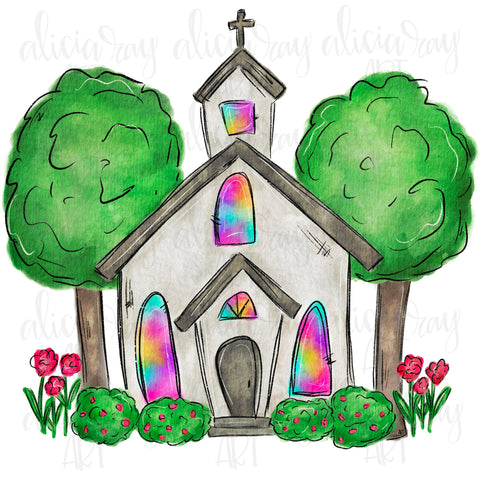 Watercolor Church