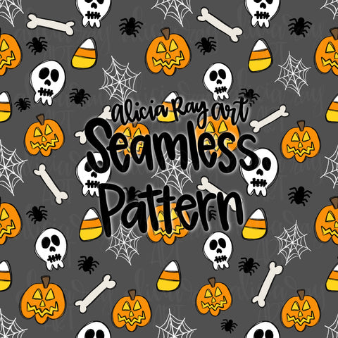 Spooky Halloween Seamless Pattern