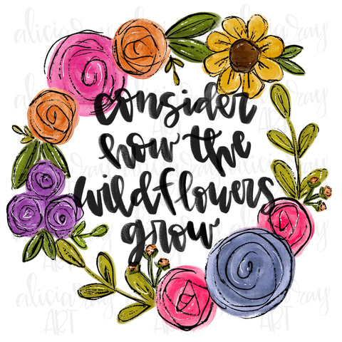 Consider How The Wildflowers Grow Floral Wildflower Wreath