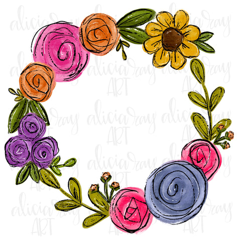 Floral Wildflower Wreath