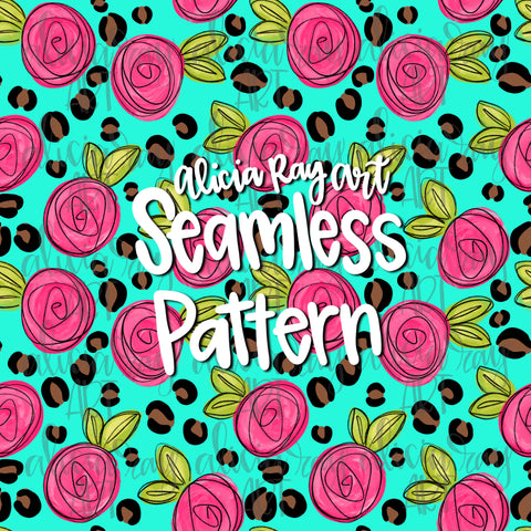 Leopard Floral Seamless Pattern