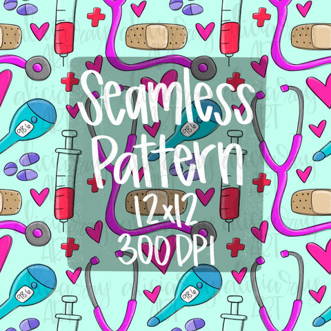 Nurse Seamless Pattern