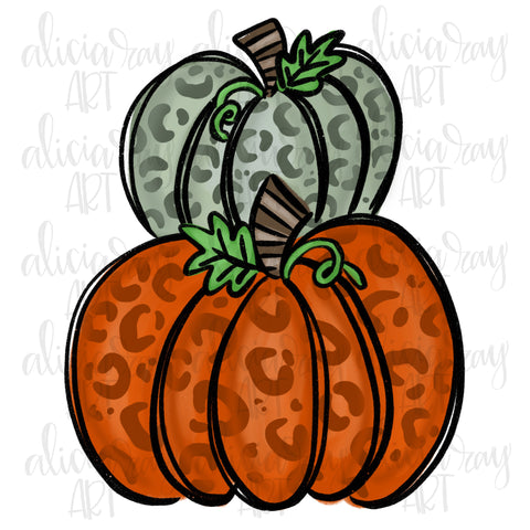 Leopard Pumpkin Stack